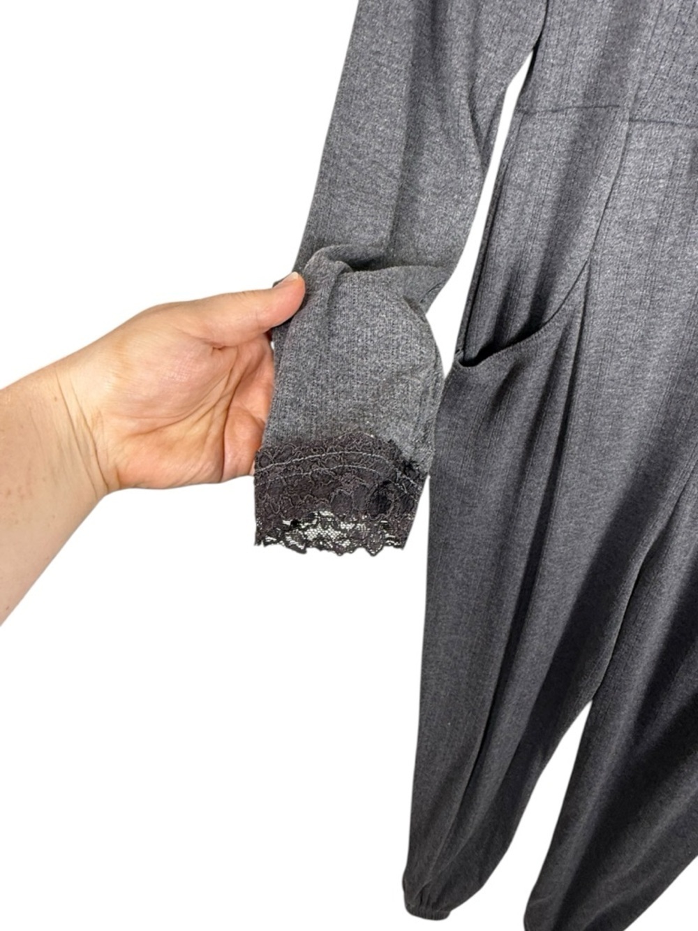Free People Intimately On Point Onesie Jumpsuit One Piece Romper Gray Sz XS - Picture 3 of 8